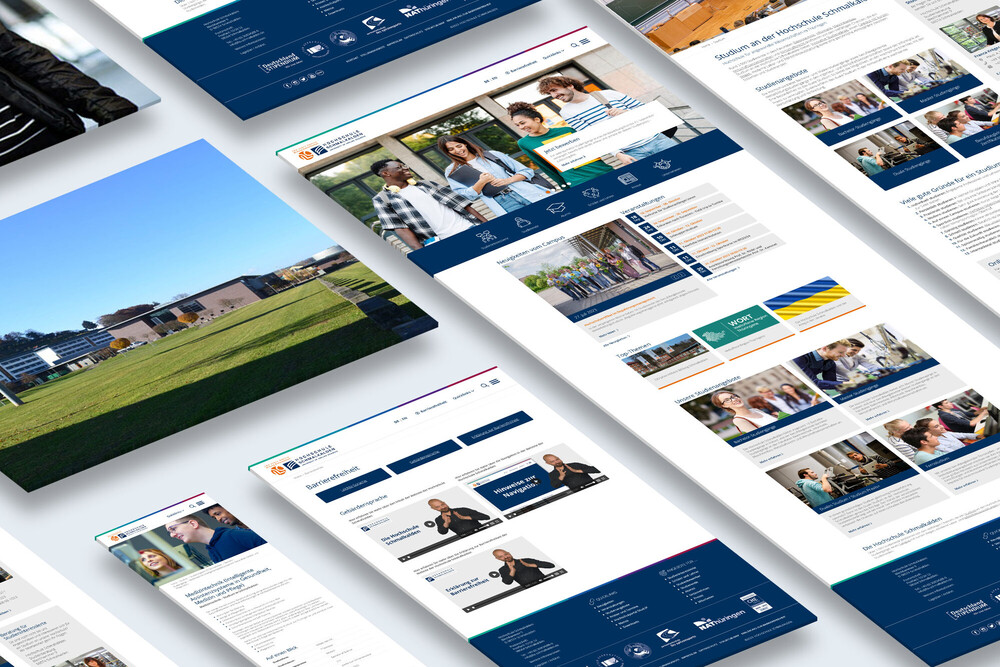 Kacheldarstellung einer Website in verschiedenen Viewports