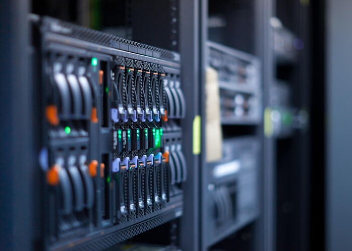 Nahaufnahme eines Serverracks