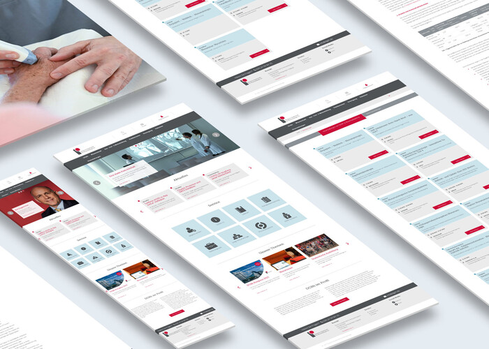 Kacheldarstellung einer Website in verschiedenen Viewports
