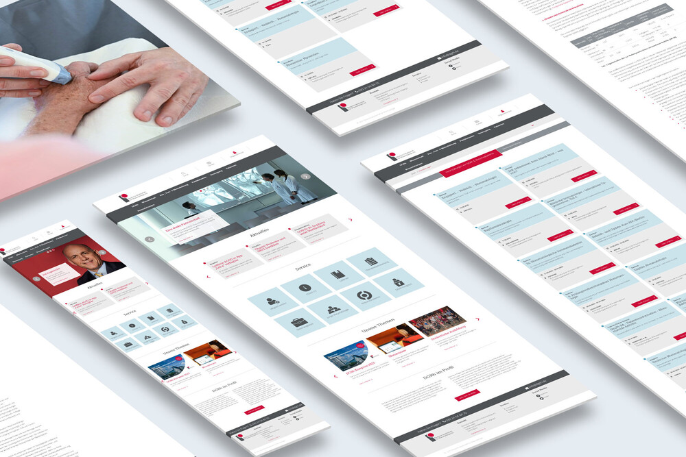 Kacheldarstellung einer Website in verschiedenen Viewports