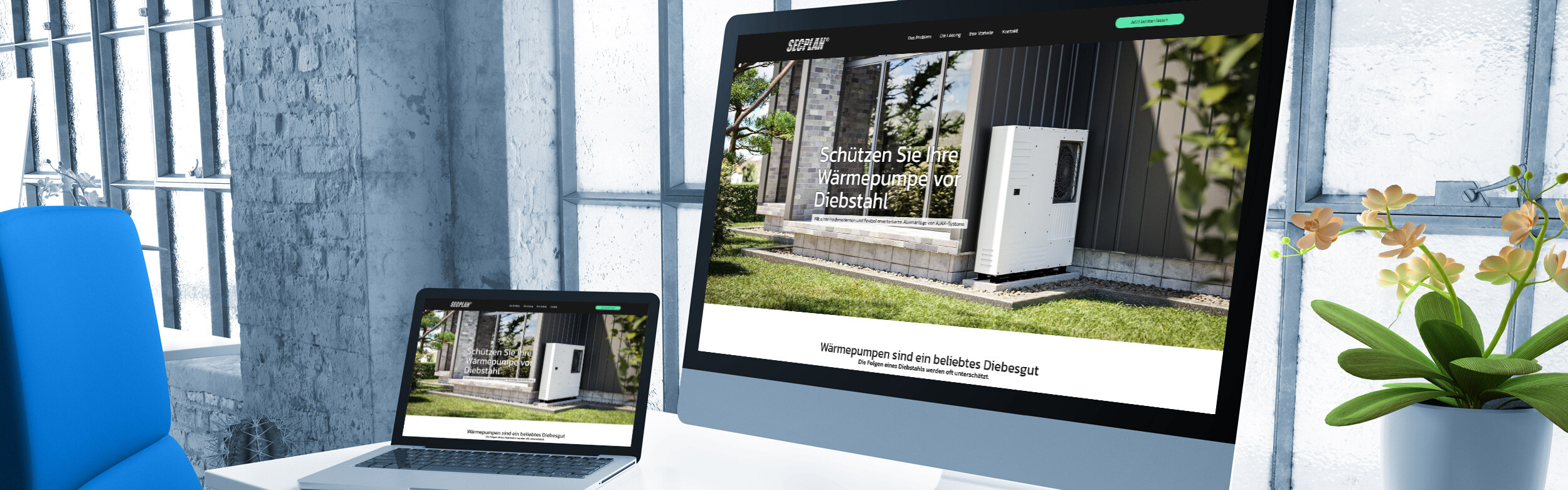 Monitore mit Website